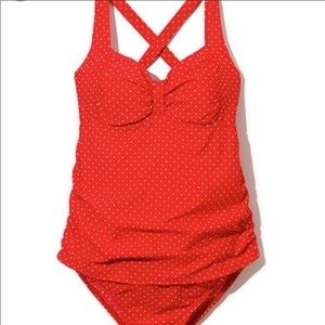 NWT!!! Red retro polka dot one piece swimsuit.